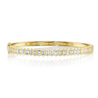 1.70CT 14K Y/G DIAMOND BAGUETTE BEZEL BANGLE
