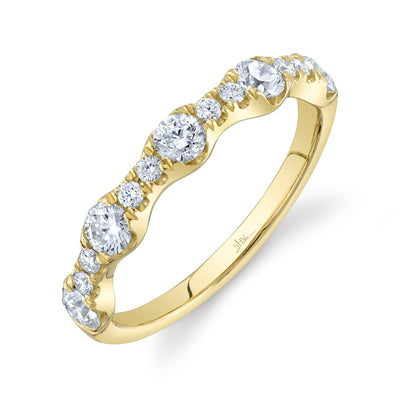0.77CT 14K Y/G DIAMOND LADY'S BAND SZ 6