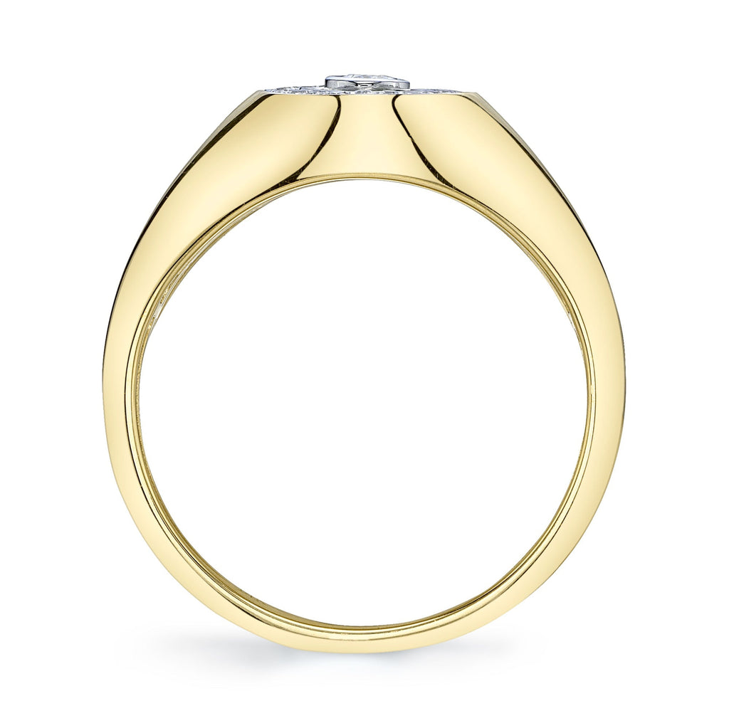 0.17CT 14K Y/G DIAMOND OVAL BEZEL SIGNET RING