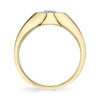 0.17CT 14K Y/G DIAMOND OVAL BEZEL SIGNET RING