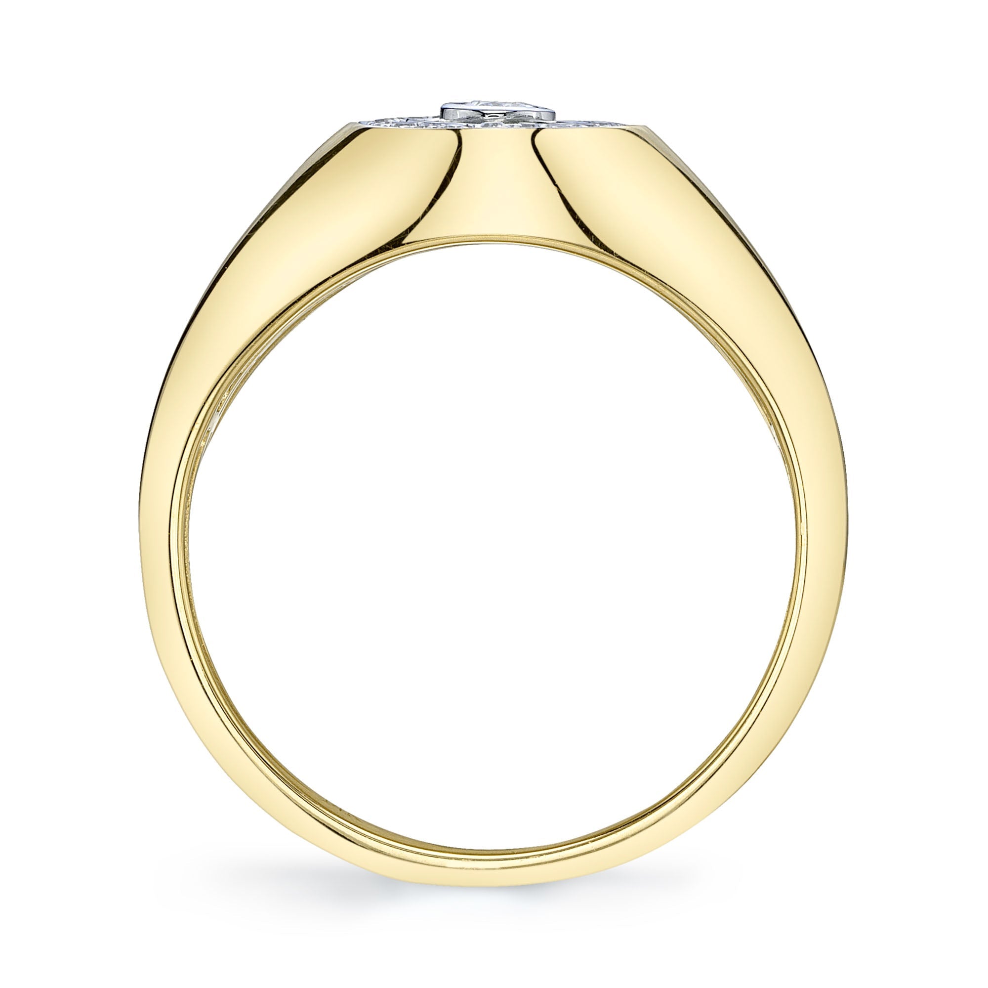 0.17CT 14K Y/G DIAMOND OVAL BEZEL SIGNET RING