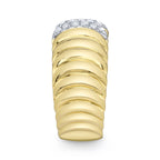 0.26CT 14K Y/G DIAMOND RIBBED RING