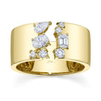 0.61CT 14K Y/G DIAMOND EMERALD OVAL PEAR LADY'S RING