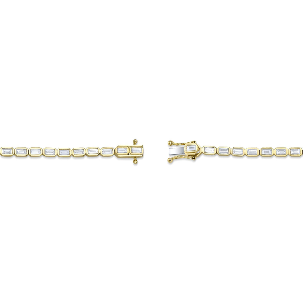 2.20CT 14K Y/G DIAMOND BAGUETTE BEZEL TENNIS BRACELET