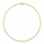 3.01CT 14K Y/G DIAMOND BAGUETTE BEZEL TENNIS NECKLACE