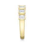1.05CT 14K Y/G DIAMOND EMERALD BEZEL BAND