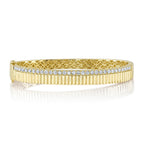 1.07CT 14K Y/G DIAMOND RIBBED BANGLE
