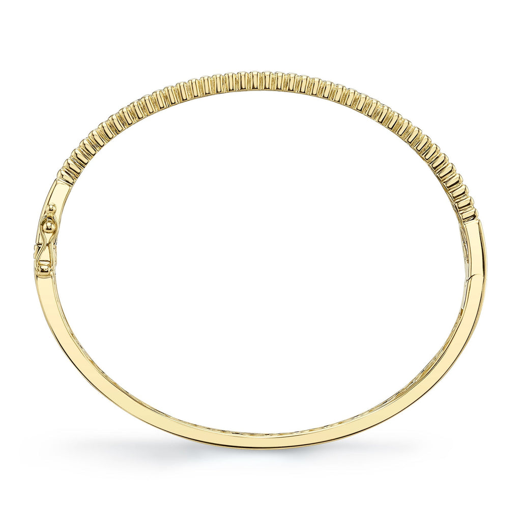 1.07CT 14K Y/G DIAMOND RIBBED BANGLE