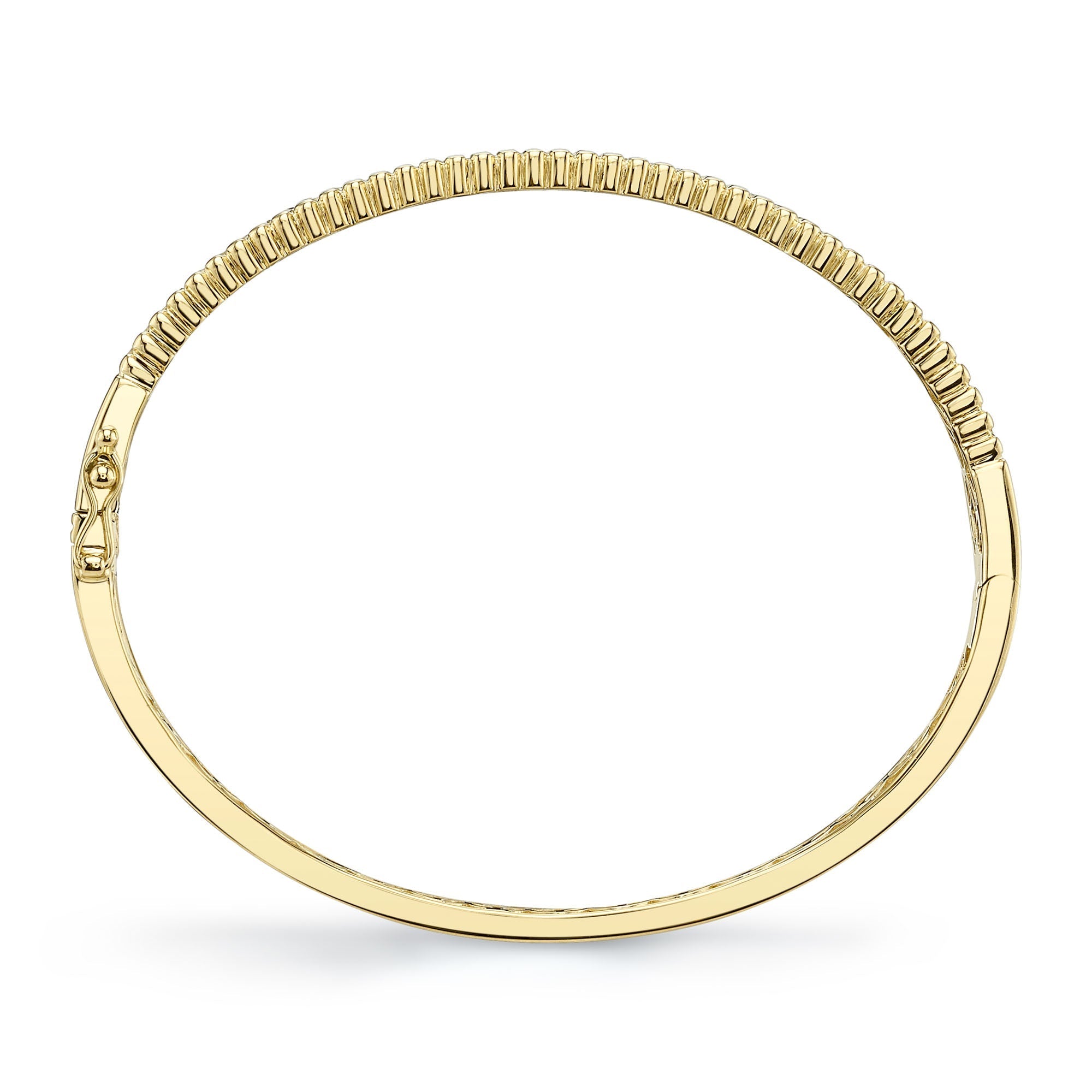 1.07CT 14K Y/G DIAMOND RIBBED BANGLE