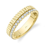 0.42CT 14K Y/G DIAMOND RIBBED BAND