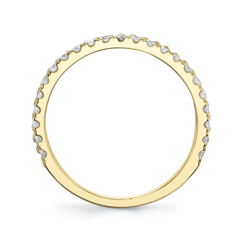 0.42CT 14K Y/G DIAMOND RIBBED BAND