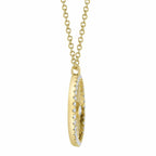 0.32CT 14K Y/G DIAMOND BEZEL RIBBED CIRCLE NECKLACE
