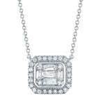 0.41CT 14K W/G DIAMOND BAGUETTE NECKLACE