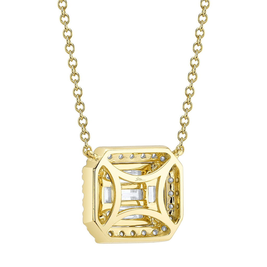 0.41CT 14K Y/G DIAMOND BAGUETTE NECKLACE