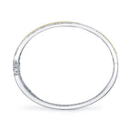 1.06CT 14K2T W/Y DIAMOND RIBBED BANGLE