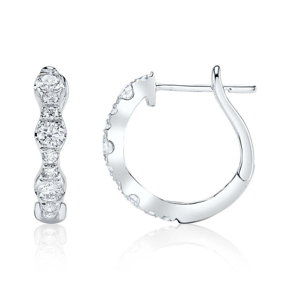 1.00CT 14K W/G DIAMOND HOOP EARRING