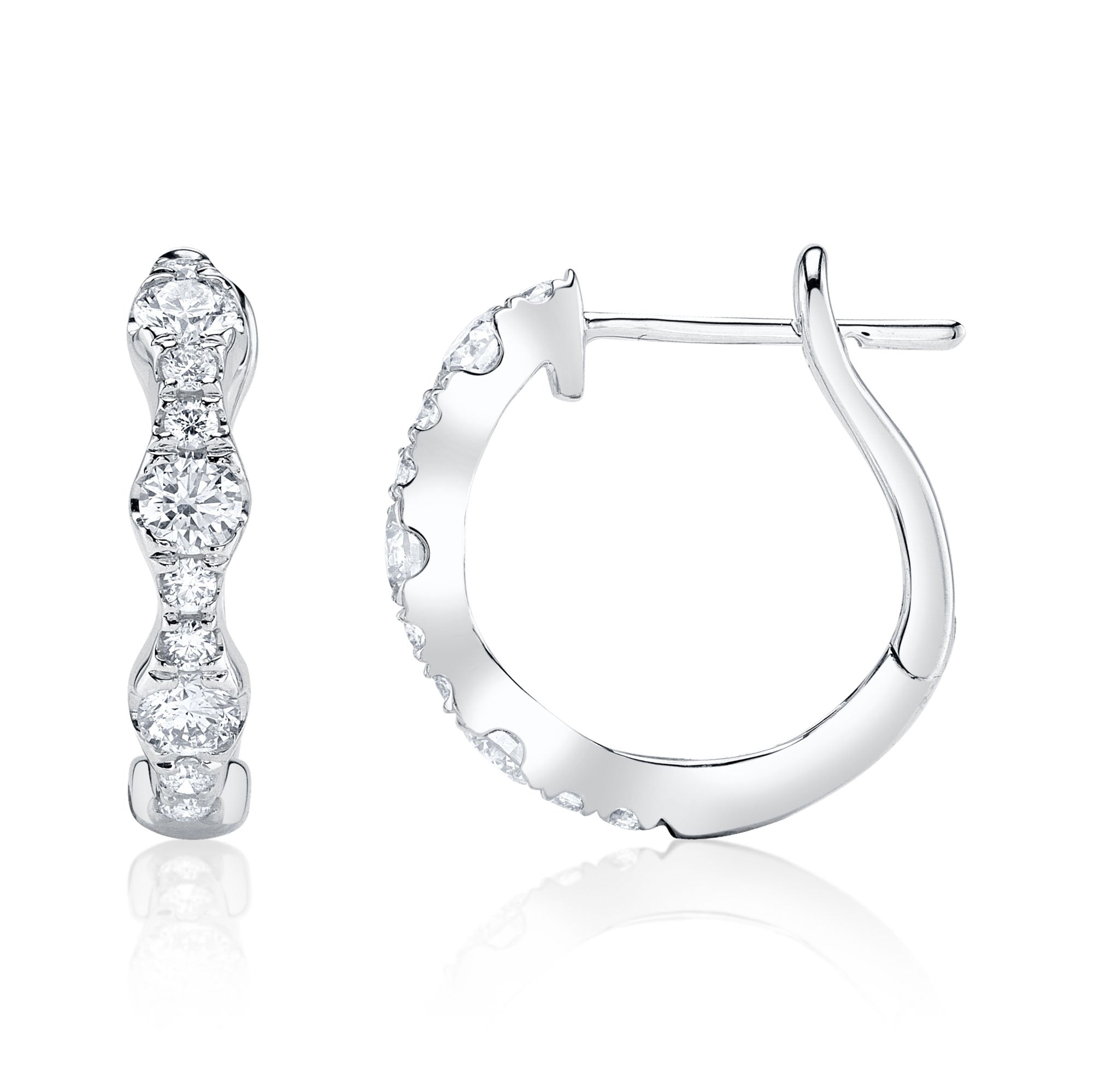 1.00CT 14K W/G DIAMOND HOOP EARRING