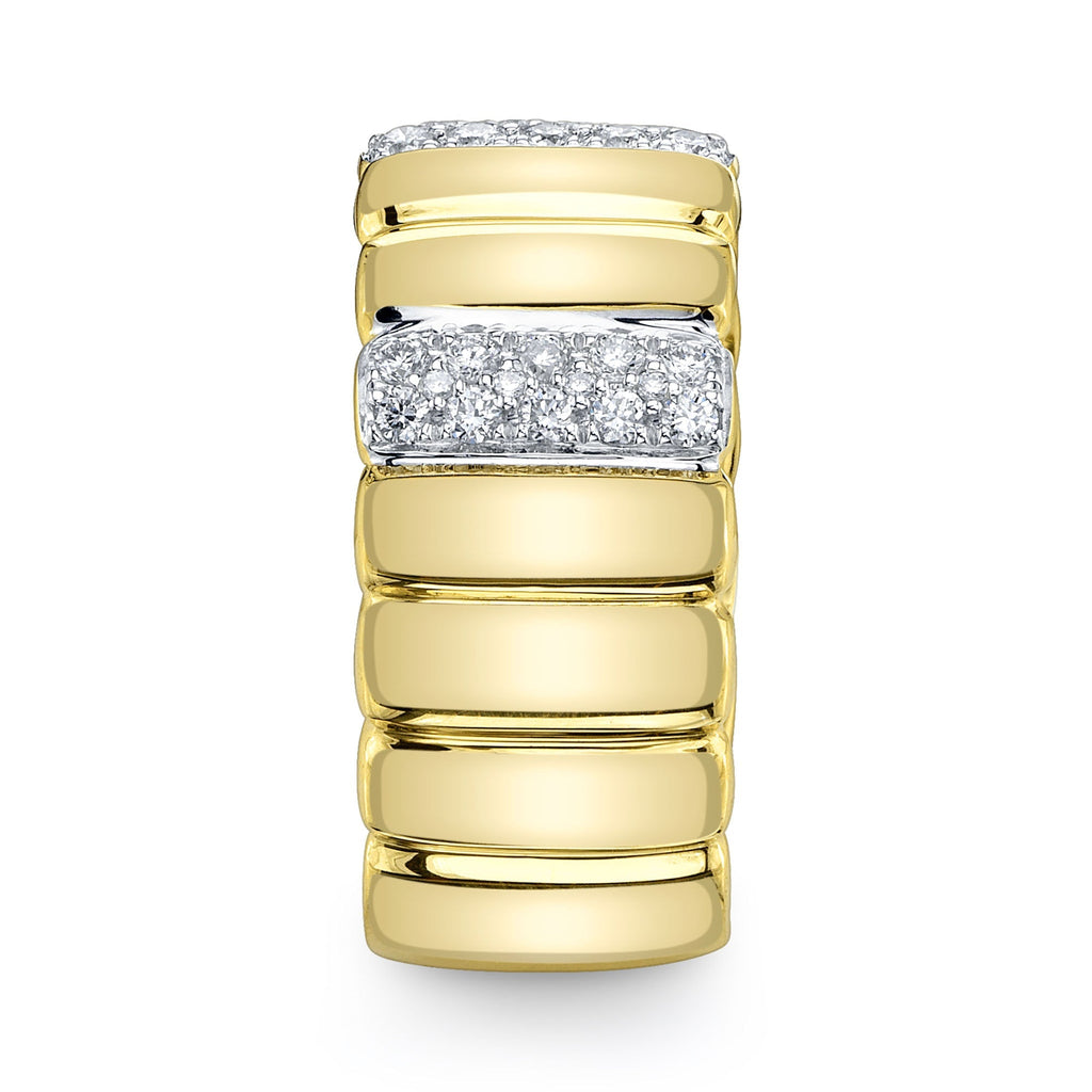 0.37CT 14K Y/G DIAMOND RIBBED RING