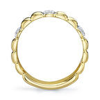0.37CT 14K Y/G DIAMOND RIBBED RING