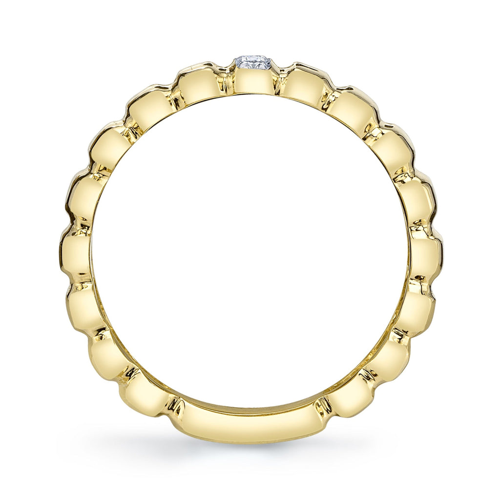 0.07CT 14K Y/G DIAMOND RIBBED RING