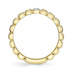 0.07CT 14K Y/G DIAMOND RIBBED RING