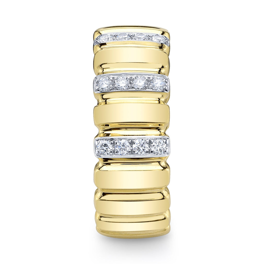 0.32CT 14K Y/G DIAMOND RIBBED RING