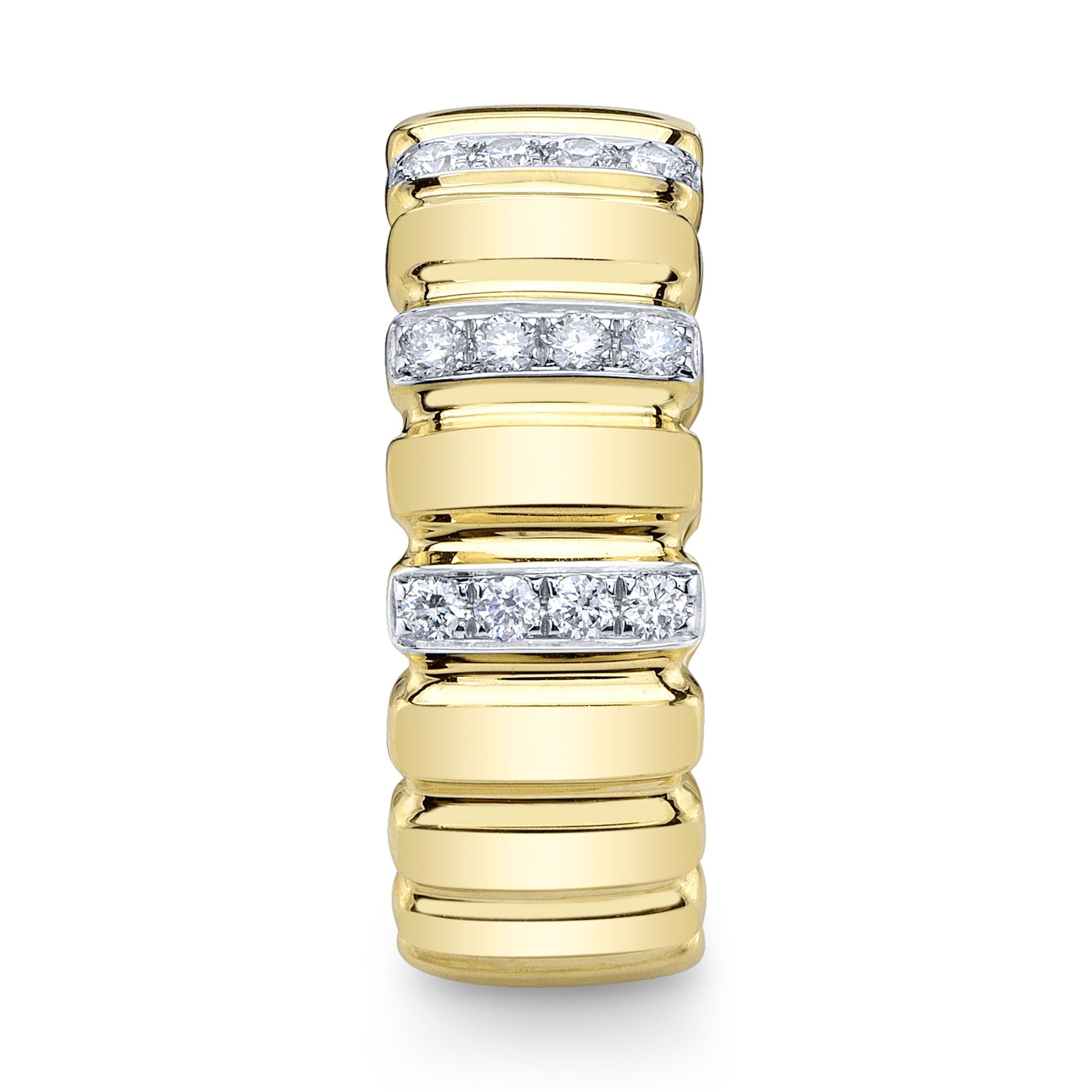 0.32CT 14K Y/G DIAMOND RIBBED RING