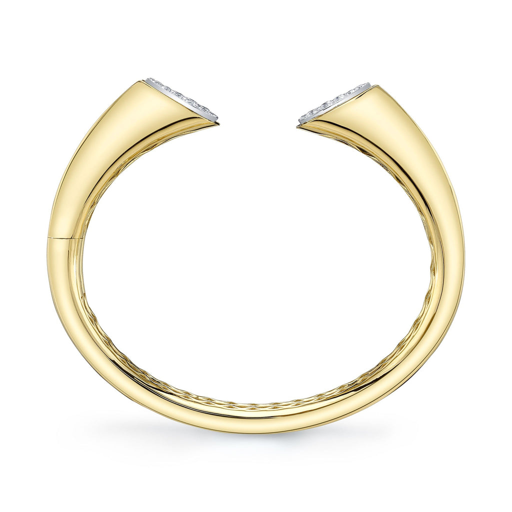 0.88CT 14K2T Y/W DIAMOND PAVE BANGLE