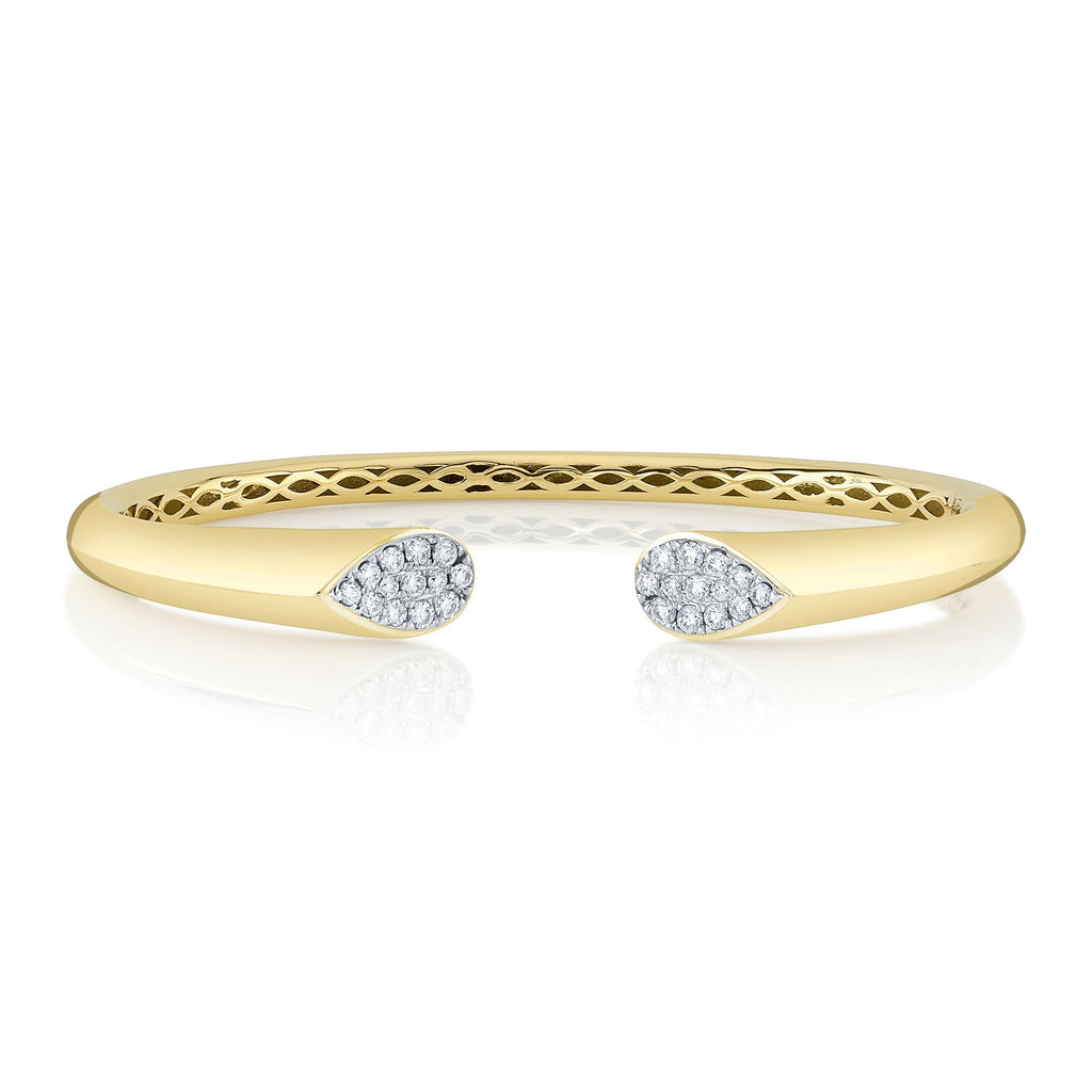 0.54CT 14K2T Y/W DIAMOND PAVE BANGLE