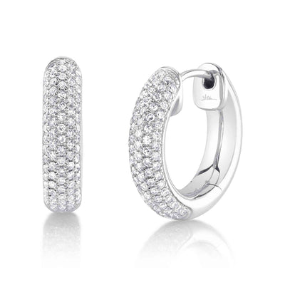 0.40CT 14K W/G DIAMOND PAVE HOOP EARRING