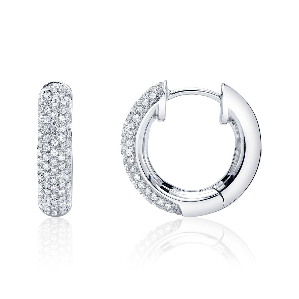 0.40CT 14K W/G DIAMOND PAVE HOOP EARRING