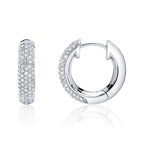 0.40CT 14K W/G DIAMOND PAVE HOOP EARRING