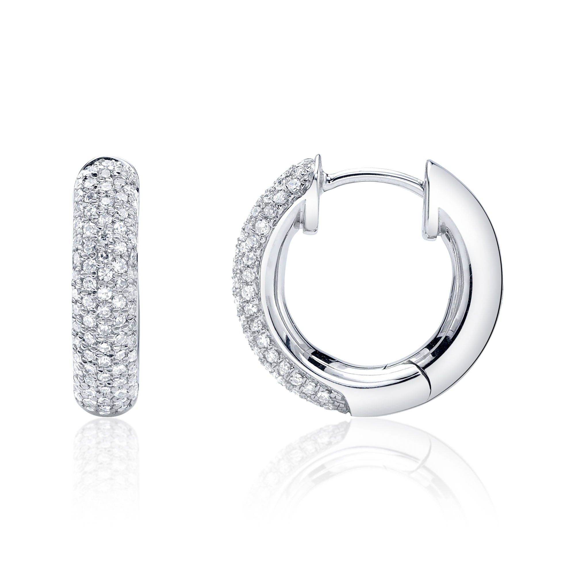 0.40CT 14K W/G DIAMOND PAVE HOOP EARRING