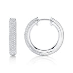 0.40CT 14K W/G DIAMOND PAVE HOOP EARRING