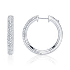 0.40CT 14K W/G DIAMOND PAVE HOOP EARRING