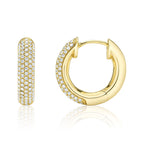 0.40CT 14K Y/G DIAMOND PAVE HOOP EARRING