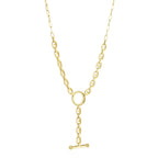 0.24CT 14K Y/G DIAMOND CIRCLE LINK LARIAT NECKLACE