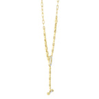 0.24CT 14K Y/G DIAMOND CIRCLE LINK LARIAT NECKLACE
