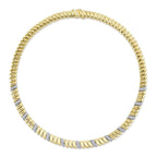 1.77CT 14K Y/G DIAMOND RIBBED NECKLACE