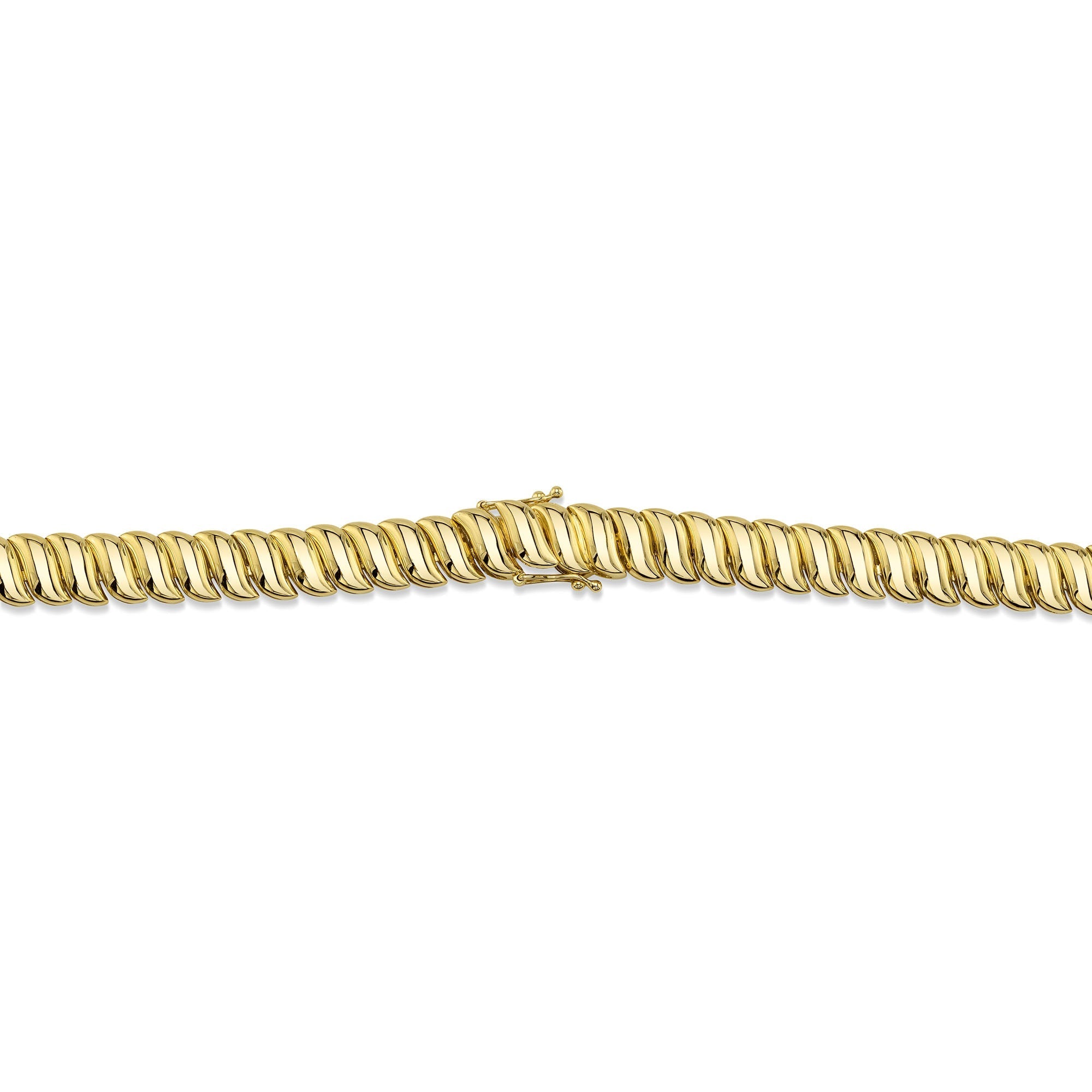 1.77CT 14K Y/G DIAMOND RIBBED NECKLACE