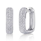 0.59CT 14K W/G DIAMOND PAVE RECTANGLE HOOP EARRING