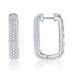2.11CT 14K W/G DIAMOND PAVE RECTANGLE HOOP EARRING