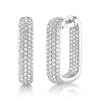 2.11CT 14K W/G DIAMOND PAVE RECTANGLE HOOP EARRING