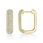 0.59CT 14K Y/G DIAMOND PAVE RECTANGLE HOOP EARRING