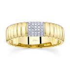 0.08CT 14K Y/G DIAMOND RIBBED BAND