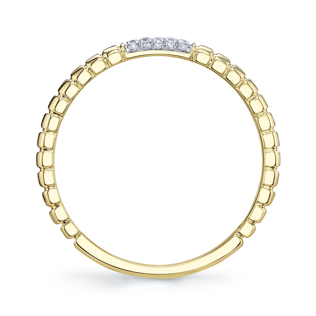 0.08CT 14K Y/G DIAMOND RIBBED BAND