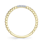 0.08CT 14K Y/G DIAMOND RIBBED BAND
