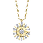 0.11CT 14K Y/G DIAMOND BEZEL RIBBED NECKLACE