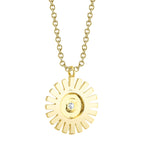 0.11CT 14K Y/G DIAMOND BEZEL RIBBED NECKLACE