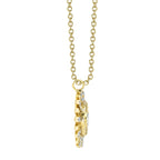 0.11CT 14K Y/G DIAMOND BEZEL RIBBED NECKLACE